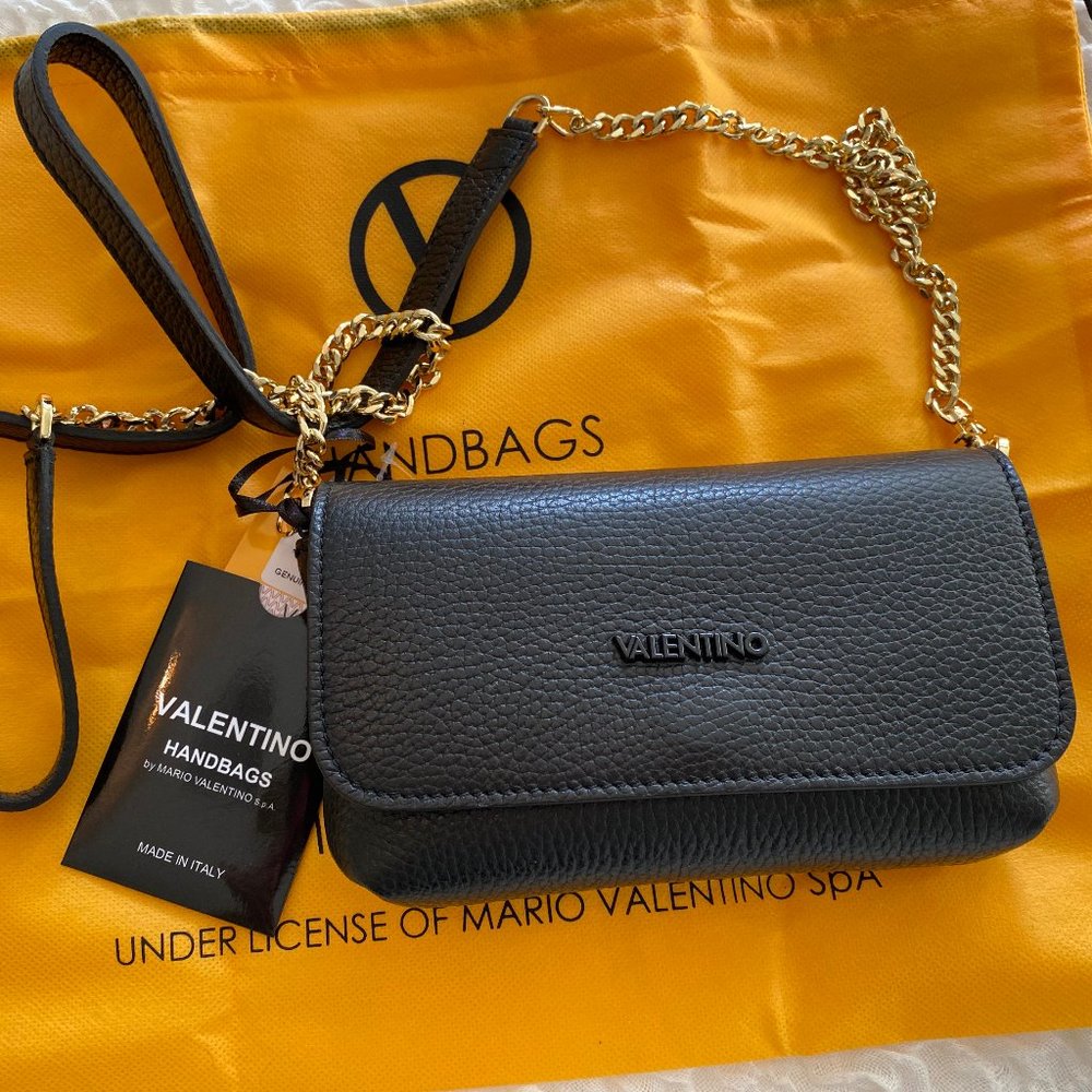 VALENTINO LILOU DOLLARO CLASSIC LEATHER PARTIAL CHAIN CROSSBODY